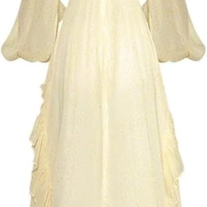 Women's Stand Collar Lantern Sleeve Elegant Casual Dress Backless Hollow Out Slim Fit Festival Dresses