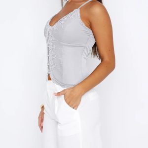 Women's Sexy Lace V Neck Button Down Going Out Boho Tops Trendy 2025