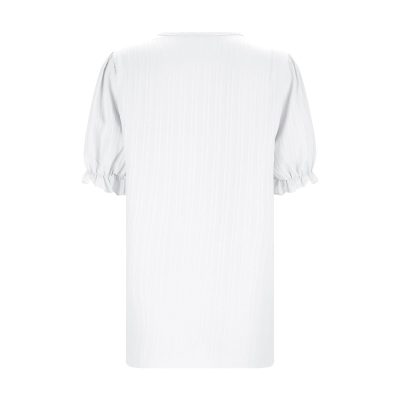 Womens 2025 Lace Shirts Elegant Short Sleeve V Neck Blouses Solid Textured T-Shirt Casual Comfy Outing Tops