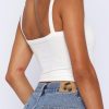 51o9CipNl8L.jpg Womens Spaghetti Strap V-Neck Ribbed Tank Tops for Women 2025 Slim Fitted Soft Camisole Basic Layering Shirts