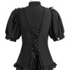 51wwcdnrdmL.jpg Victorian Blouse Womens Gothic Shirt Vintage Long Sleeve Lotus Ruffle Tops