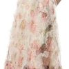 Women's Bohemian Floral Print Beach Dress Ruffle Net Yarn Flutter Cascading Wedding Guest Maxi Dresses