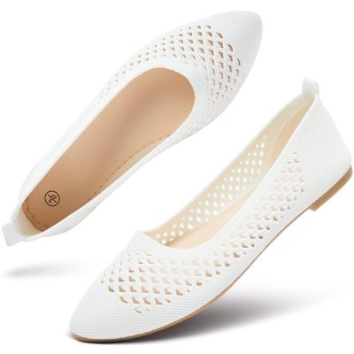 Women's Flats Shoes Women Comfortable Dress Shoes Black Pointed Toe Flats Ballet Mesh Knit Flat Dressy Slip on Business Casual