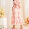 Women Vintage Printing High Waist Dress Party Vacation Beach Sundress Flowy Midi Bohemian Casual Dresses