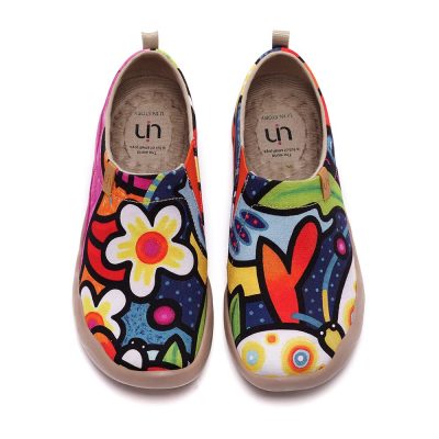 Women's Artistic Slip-On Shoes Vibrant Floral Casual Loafers Lightweight Comfortable Travel Footwear