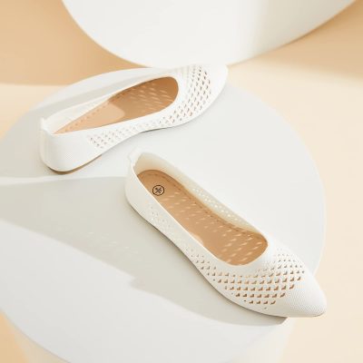 Women's Flats Shoes Women Comfortable Dress Shoes Black Pointed Toe Flats Ballet Mesh Knit Flat Dressy Slip on Business Casual