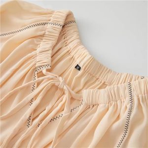 Women's Bohemian Casual Vacation Dress O Neck Lace-Up Lantern Long Sleeve Party Maxi Dresses
