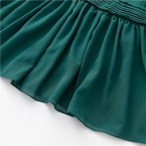 Women's Bohemian Stand Collar Dress Long Sleeve Ruffled Holiday Party Maxi Evening Dresses