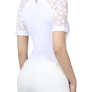 Women's Slim Fit Show Shirt with Lace Sleeves and Iconic Bit Breathable Comfortable Rider Top