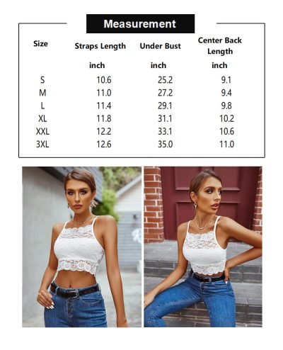 712hQ8v9pkL.jpg Lace Bralette for Women High Neck Camisoles Racerback Double-Layered Crop Top