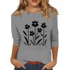 71BIogq1R9L.jpg 3/4 Sleeve Tops for Women Summer Round Neck Tops Trendy Graphic Tees Casual Loose Fit Ladies Blouse Vacation Clothes