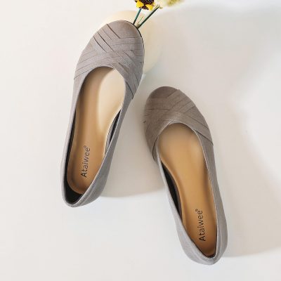 Women's Wide Width Flats Shoes - Casual Comfortable Round Toe Plus Size Ballet Shoes.