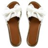 Women's Bow Knot Slides Open Toe Flat Sandals Summer Slip On Slippers