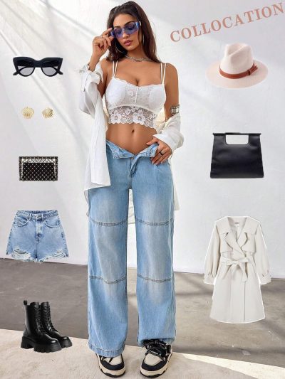 Lace Bralette for Women Padded Bralette Sexy V Neck Camisoles Y2k Tank Slim Cami Crop Top