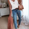 71PqWbCAFIL.jpg Womens Satin V Neck Lace Trim Buttoned Cami Spaghetti Strap Camisole Sleeveless Tank Tops