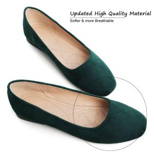 Flats for Women Comfortable Solid Color Soft Flats Square Toe Ballet Casual Work Shoes Dressy Slip-ons Loafers