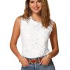 71gQ8mQHYiL.jpg Sleeveless Lace Top for Women's Casual Flower Lace Tank Tops