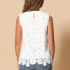 71ipIhG8x8L.jpg Sleeveless Lace Top for Women's Casual Flower Lace Tank Tops