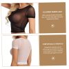 Women's Sheer Lace Lingerie Mesh Short Sleeve Crop Tops, See Through Lingerie Sexy Set for Women & Girls, L