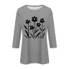 71o9Ney5lRL.jpg 3/4 Sleeve Tops for Women Summer Round Neck Tops Trendy Graphic Tees Casual Loose Fit Ladies Blouse Vacation Clothes