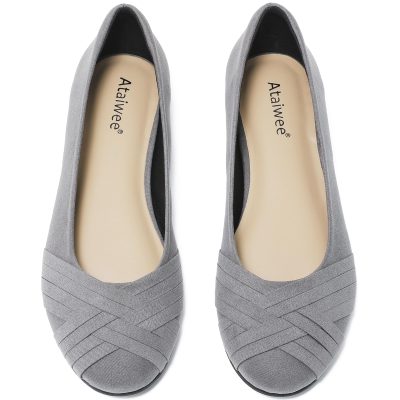 Women's Wide Width Flats Shoes - Casual Comfortable Round Toe Plus Size Ballet Shoes.
