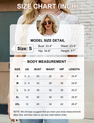 Women's Summer Lace Tops Dressy Casual Blouses Short Puff Sleeve Button Down Shirts Business Boho Outfits