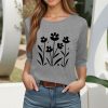 81D30DEWxkL.jpg 3/4 Sleeve Tops for Women Summer Round Neck Tops Trendy Graphic Tees Casual Loose Fit Ladies Blouse Vacation Clothes