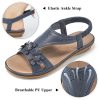Womens Sandals Dressy Summer Beach Casual Elastic Strap Slip on Flat Shoes with Memory Foam