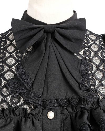 81Q2j-XNKhL.jpg Victorian Blouse Womens Gothic Shirt Vintage Long Sleeve Lotus Ruffle Tops