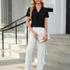 Womens Dressy Casual Blouses Short Sleeve V Neck Business Tops Summer Ladies Trendy Boho Office Work Shirts