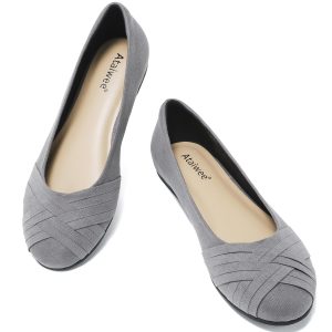 Women's Wide Width Flats Shoes - Casual Comfortable Round Toe Plus Size Ballet Shoes.