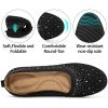 Ballets Flats for Women Dressy: Comfortable Soft Knit Work Flats Glitter Rhinestone Round Toe Casual Shoes for Office Wedding